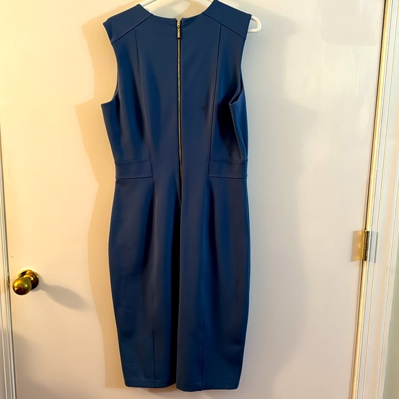 White House Black Market Zipper Back Sleeveless Midi Dress - Picture 3 of 5